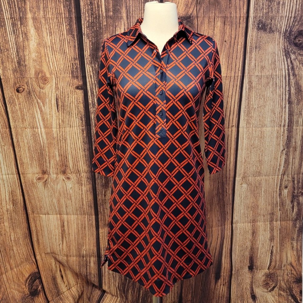 NWT Vineyard Vines Sankaty Margo Dress Size XXS Deep Bay Geo